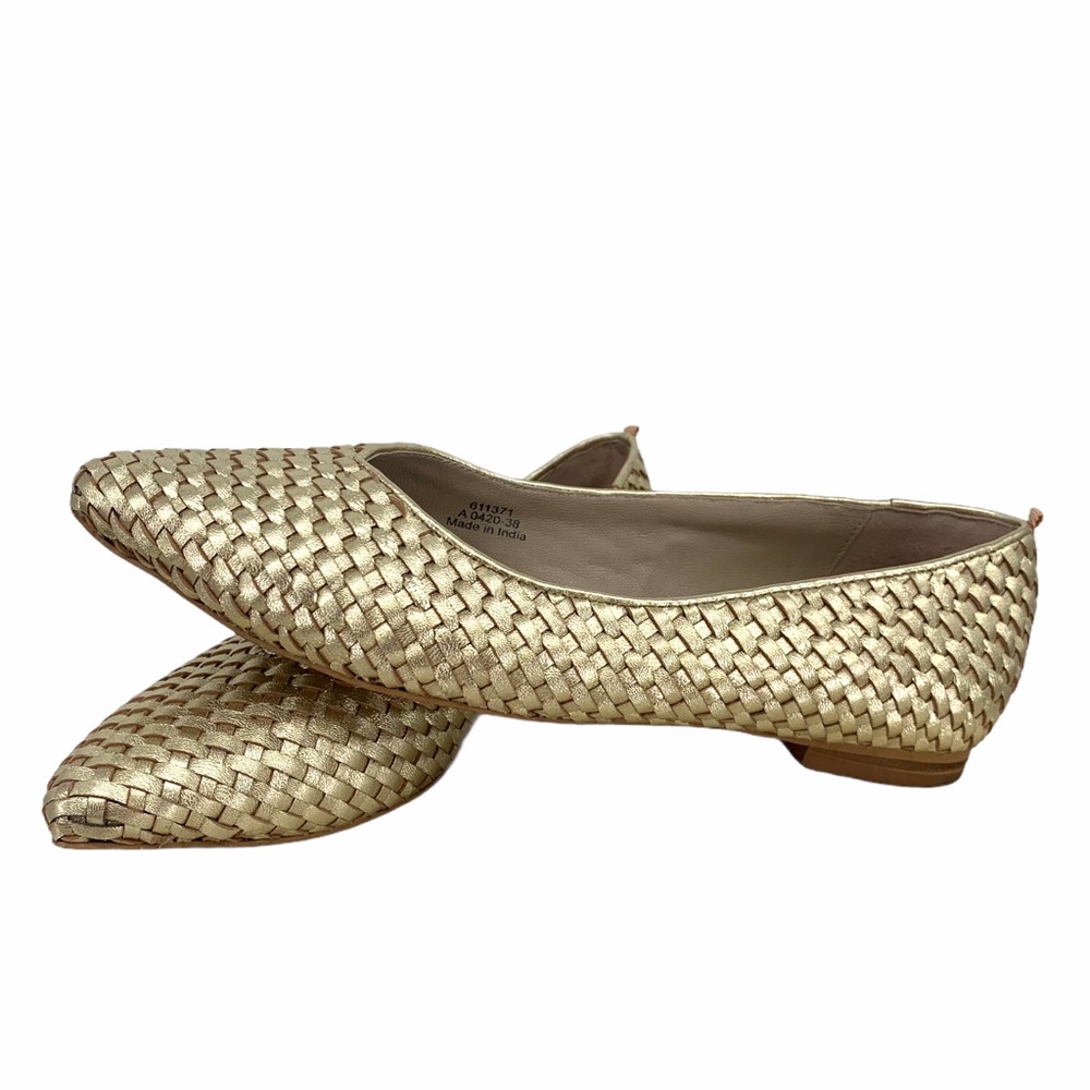 Boden Hazel Woven Gold Metallic Flats